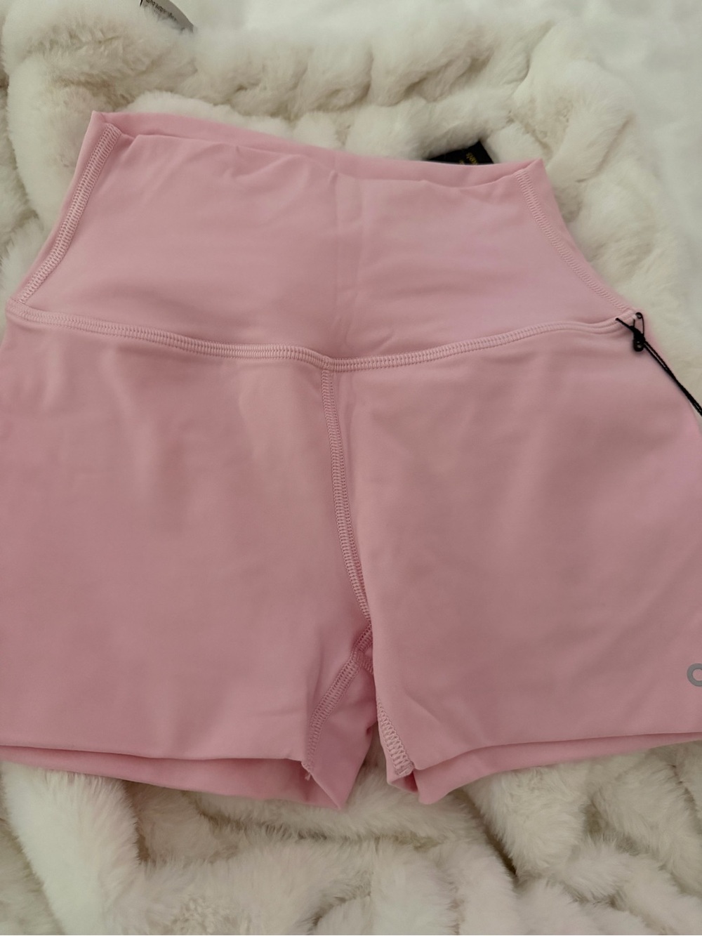 ALO Yoga Light Pink High-Rise Bike Shorts